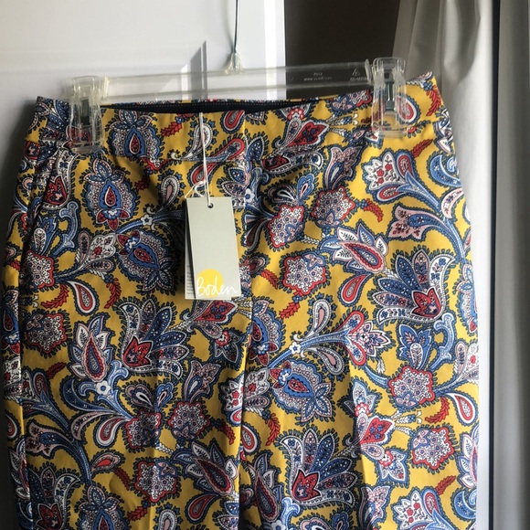 NWT Boden Paisley Mustard Richmond Trouser - Picture 2 of 8